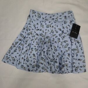 Floral Mini Skirt in Blue Perfet To Play Golf, Tennis etc.